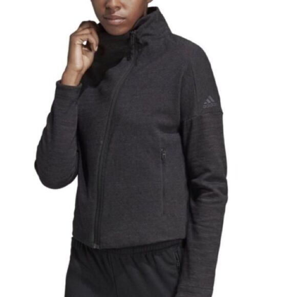 Adidas W HTR Jacket Black Gray NWT XL - Picture 2 of 5